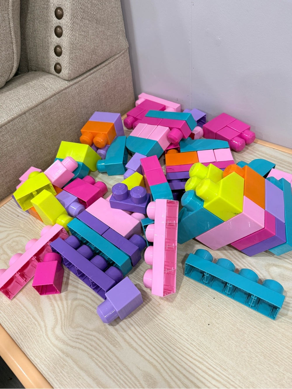 Colorful Building Blocks Set for Kids - Pink, Purple, Teal, Lime, Orange